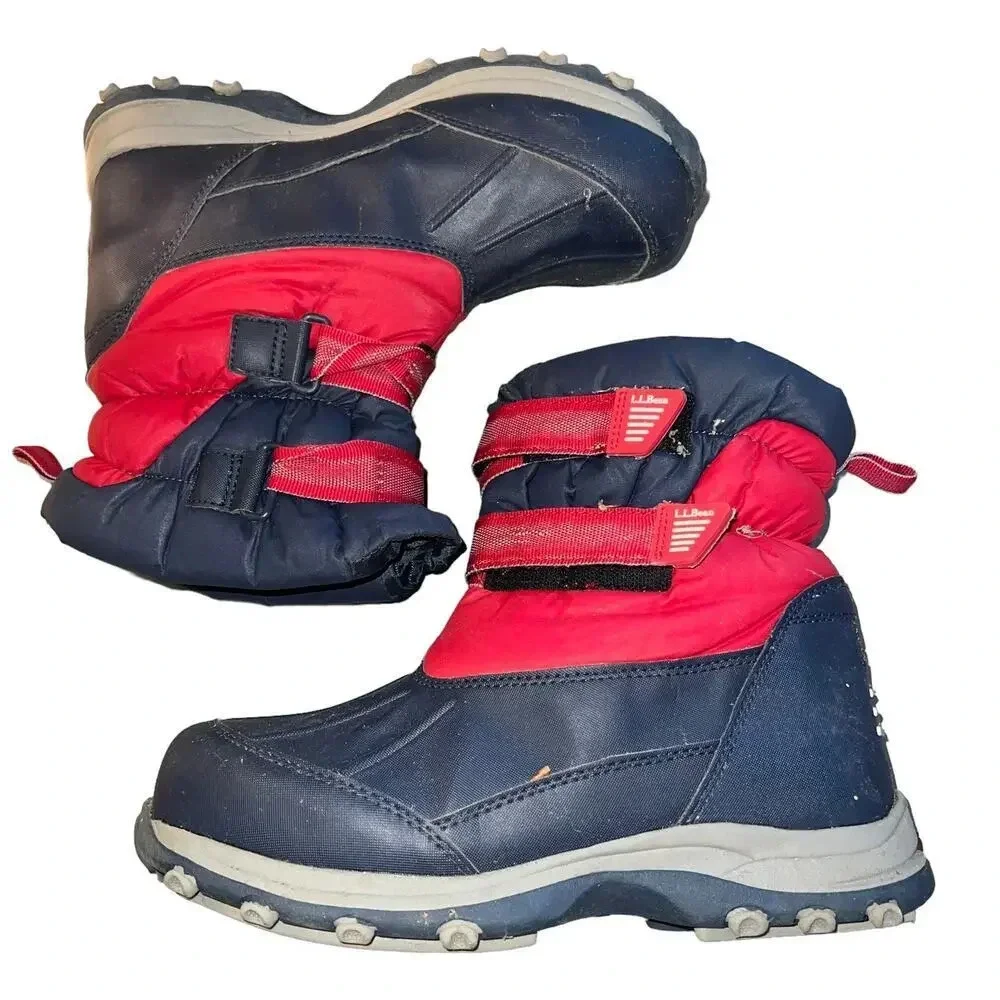 L.L.Bean Kids Size 6 Red/Navy‎ Snow Tread Non-Slip Waterproof Winter Boots
